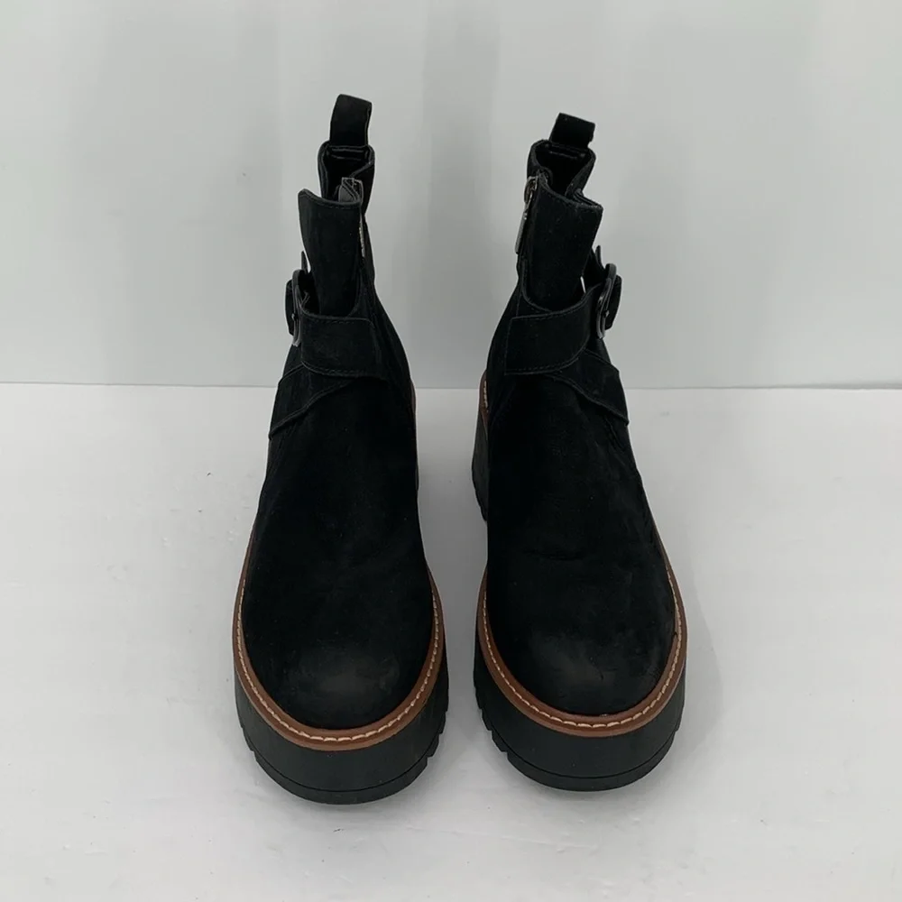 Blondo Giovanni waterproof ankle boots chunky lug black nubuck leather new 8.5